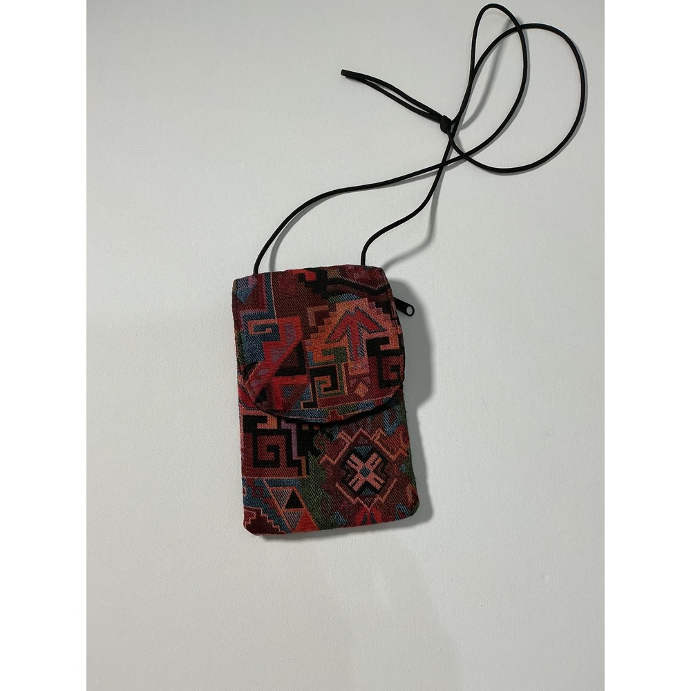 VTG Wild West Boulder Colorado Tapestry Crossbody Phone Pouch Bag